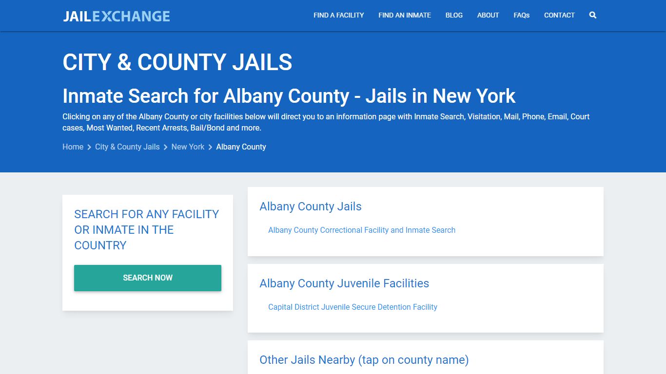 Inmate Search for Albany County | Jails in New York - Jail Exchange