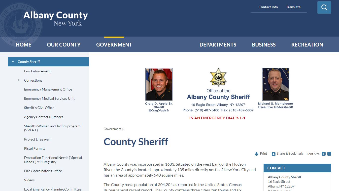 County Sheriff | Albany County, NY - Albany County Sheriff's Department
